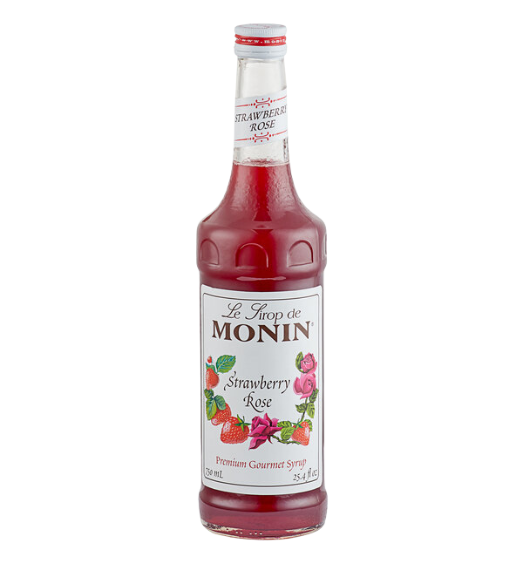 Monin Premium Strawberry Rose Flavoring Syrup 750 mL