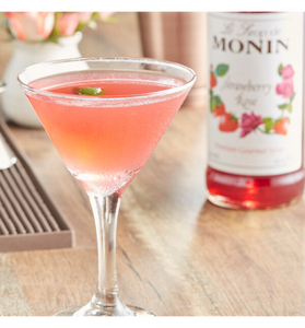 Monin Premium Strawberry Rose Flavoring Syrup 750 mL