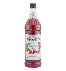 Monin Premium Strawberry Rose Flavoring Syrup 1 Liter