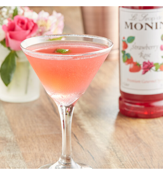 Monin Premium Strawberry Rose Flavoring Syrup 1 Liter