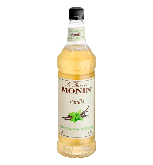Monin Zero Calorie Natural Vanilla Flavoring Syrup 1 Liter