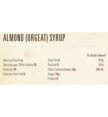 Torani Almond (Orgeat) Flavoring Syrup 750 mL