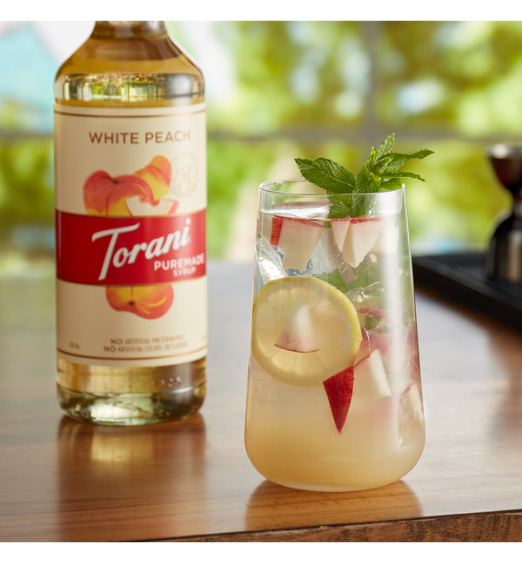 Torani Puremade White Peach Flavoring Syrup 750 mL