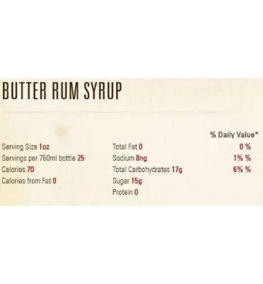Torani Butter Rum Flavoring Syrup 750 mL