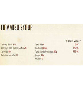 Torani Tiramisu Flavoring Syrup 750 mL