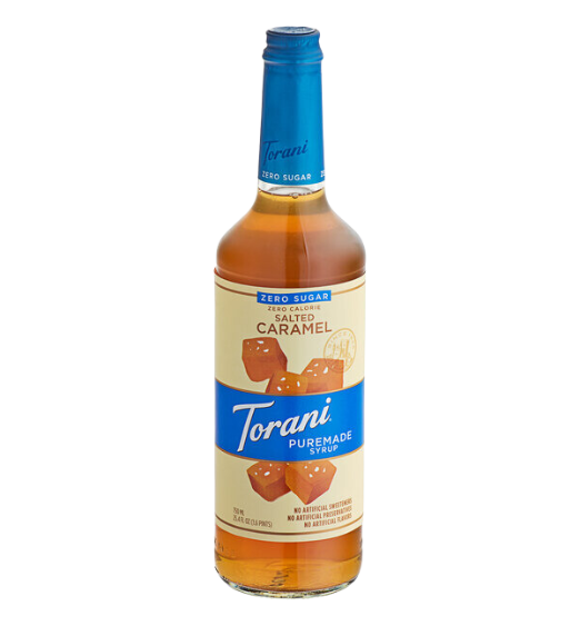 Torani Puremade Zero Sugar Salted Caramel Flavoring Syrup 750 mL