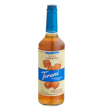 Torani Puremade Zero Sugar Salted Caramel Flavoring Syrup 750 mL