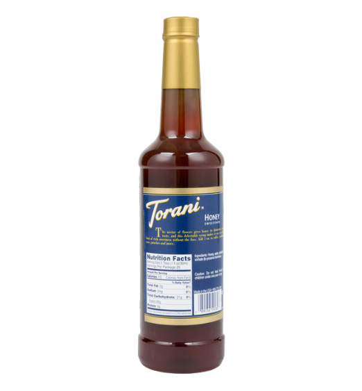 Torani Honey Sweetener Flavoring Syrup 750 mL Plastic Bottle