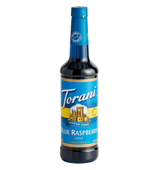 Torani Sugar Free Blue Raspberry Flavoring Syrup 750 mL Plastic Bottle