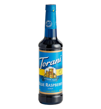Torani Sugar Free Blue Raspberry Flavoring Syrup 750 mL Plastic Bottle