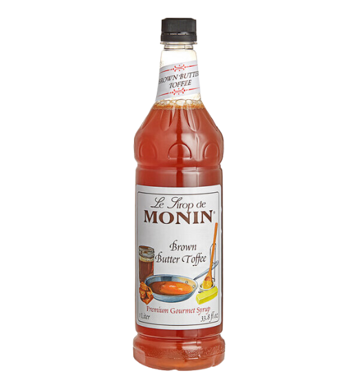 Monin Premium Brown Butter Toffee Flavoring Syrup 1 Liter