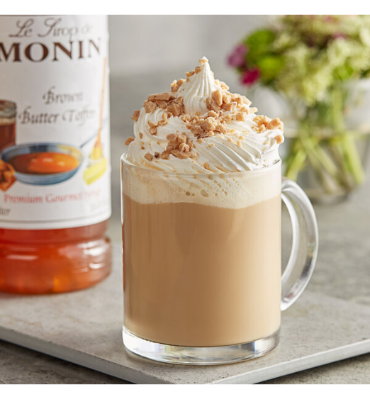 Monin Premium Brown Butter Toffee Flavoring Syrup 1 Liter