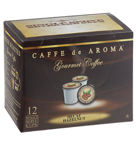 Caffe de Aroma Decaf Hazelnut Coffee Single Serve Cups - 12/Box