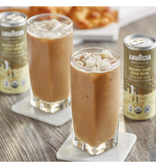 Lavazza Organic Double Shot Cold Brew Coffee with Oat Milk 8 fl. oz. - 12/Case