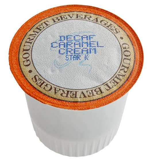 Caffe de Aroma Decaf Caramel Cream Coffee Single Serve Cups - 12/Box
